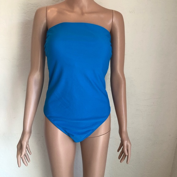 Shade & Shore High-Leg Cheeky Royal Blue One Piece Swimsuit Women’s Size L 12-14 - Picture 1 of 16